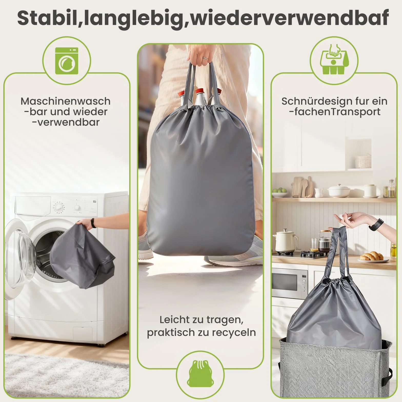 AIUNAOM 110L Groß Pfandflaschen Sammelbehälter mit Deckel, Flaschensammler Leergut,Recycling -Behälter Leergut & Altglas Aufbewahrung,Pfandflaschen Behälter für Küche Abstellraum Flaschentasche