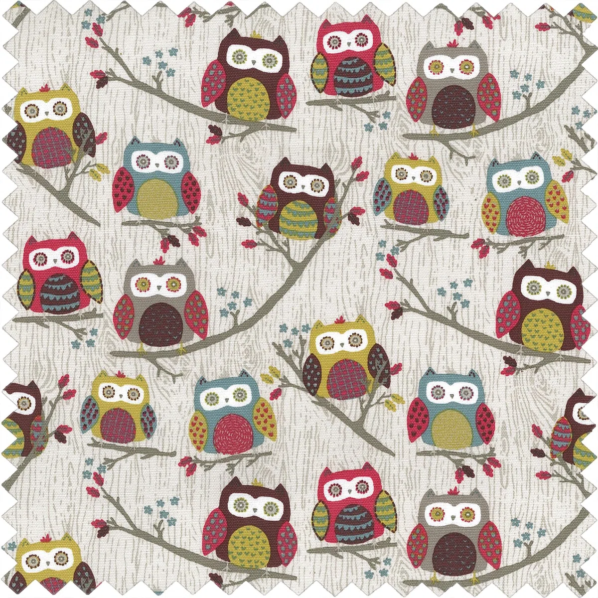 Hobby Gift Nähkästchen Klein mit Griff - Nähkorb aus Baumwolle mit Fächern für Nähzubehör & Werkzeuge - Aufbewahrungsbox für Handarbeit - 20 x 20 x 11 cm, Hoot