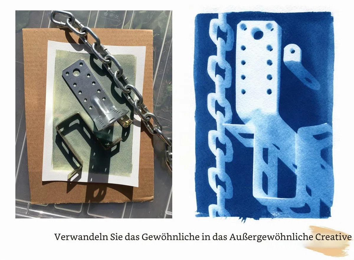 Creative Crafters Cyanotypie Kit mit Handgefertigtem Künstlerpapier, Schaumpinseln & Tipps Blatt - Cyanotype Kit zur Herstellung von Solar Fotopapier für Sonnenographie, Solardrucke