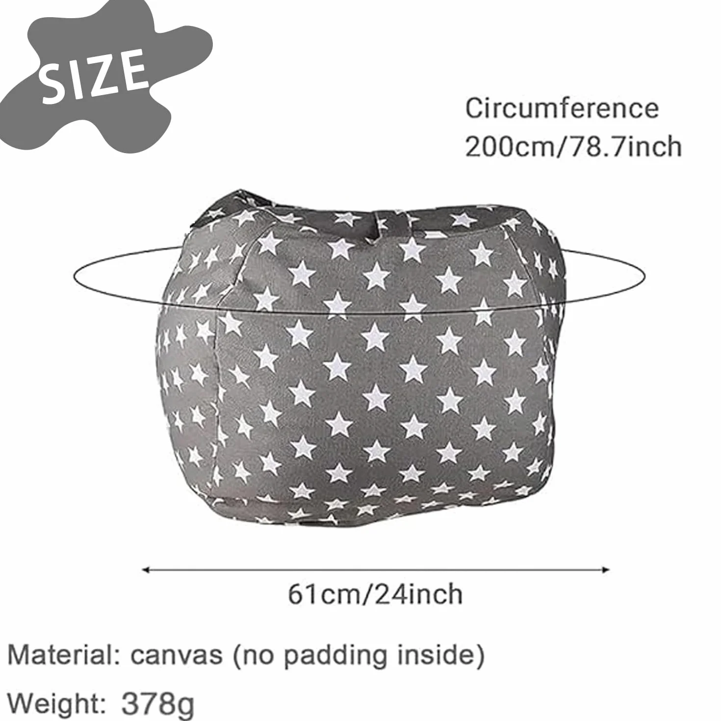 Spielzeug Aufbewharungstasche, Kuscheltier Aufbewahrung Sitzsack, Kinder Sitzsack Sofa, Bean Bag Toy Storage mit Reißverschlus, Beutel Spielzeugaufbewahrung, für Kleidung, Spielzeug (24 zoll)