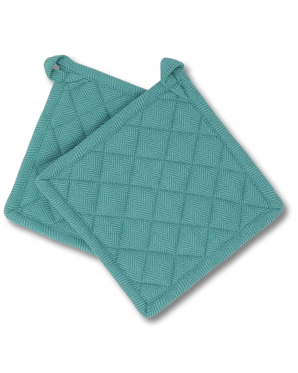 gws 8-teiliges Küchen-Set, Petrol– 1 Paar Ofenhandschuhe, 1 Paar Topflappen und 4 Geschirrtücher, 100% Baumwolle, hitzebeständig und waschbar