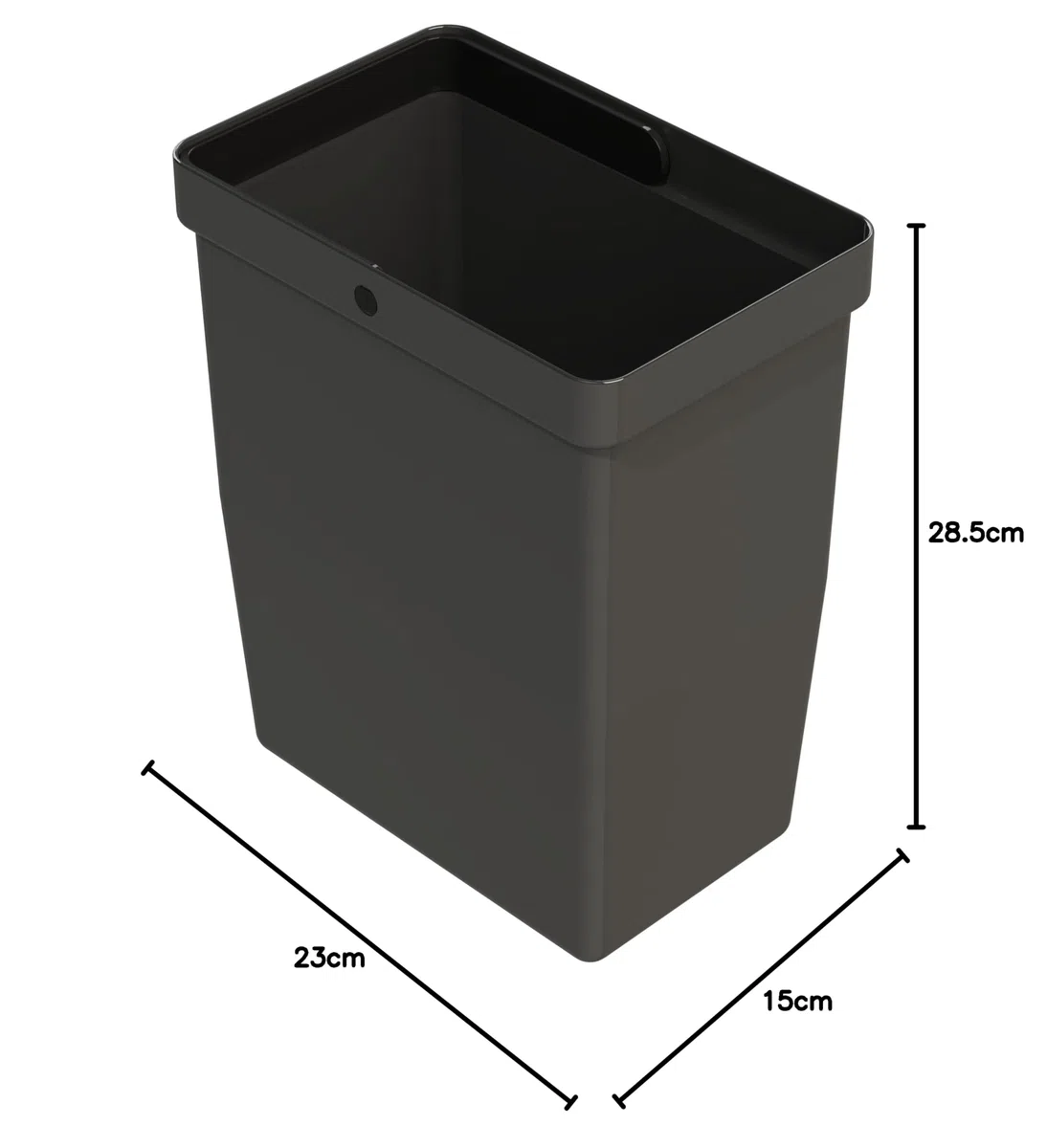 LM 530 ECO | 8-L Mülleimer aus recyceltem Material | 15 x 23 x 28,5 cm | Kompatibel mit LM Mülltrennsystem für die Küche unterschrank