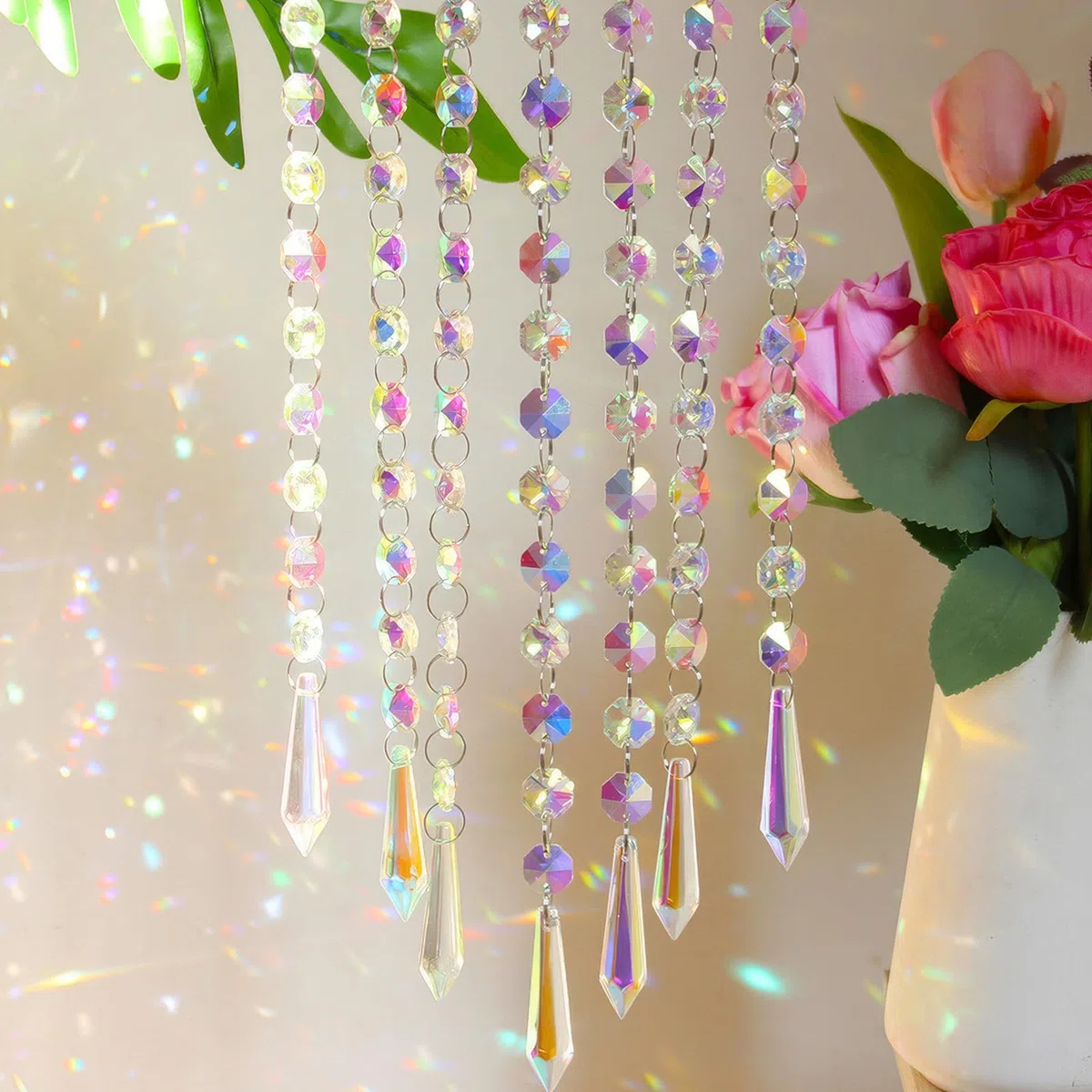 Bryzal 400 Teile Sonnenfänger Kristall Bastelset, Kreatives DIY Set zur Herstellung von Einzigartigen Sonnenfängern, Suncatcher Windspiel Basteln mit Funkelnden Kristallen Werkzeugen Zubehör