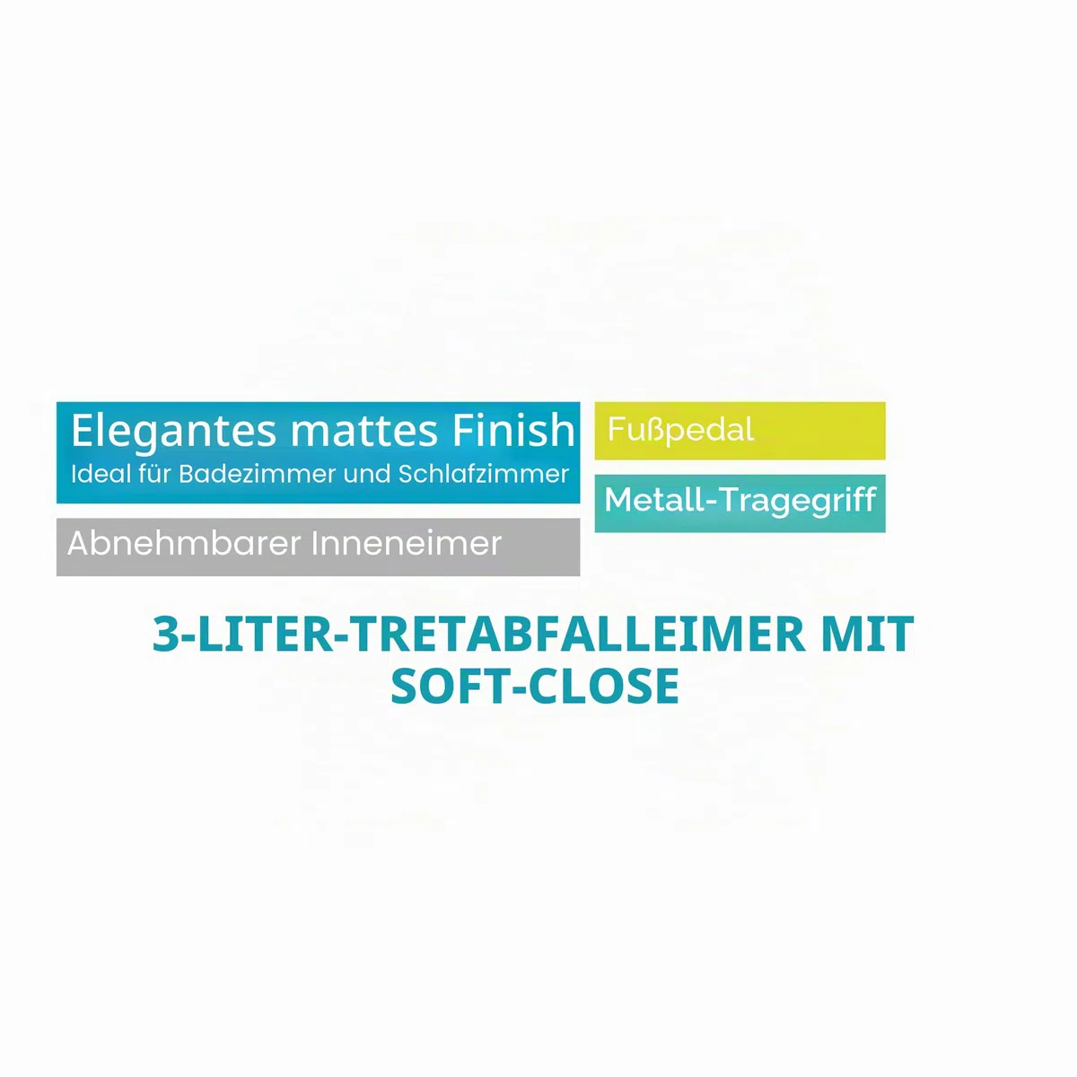 Beldray LA038098BLKFEU7 Badezimmer-Fußpedal-Mülleimer - Kleiner runder Edelstahl-Hygienemülleimer für Schlafzimmer, Büro, Küche, Toilette, weicher Schließmechanismus, herausnehmbarer 3L-Innenbehälter