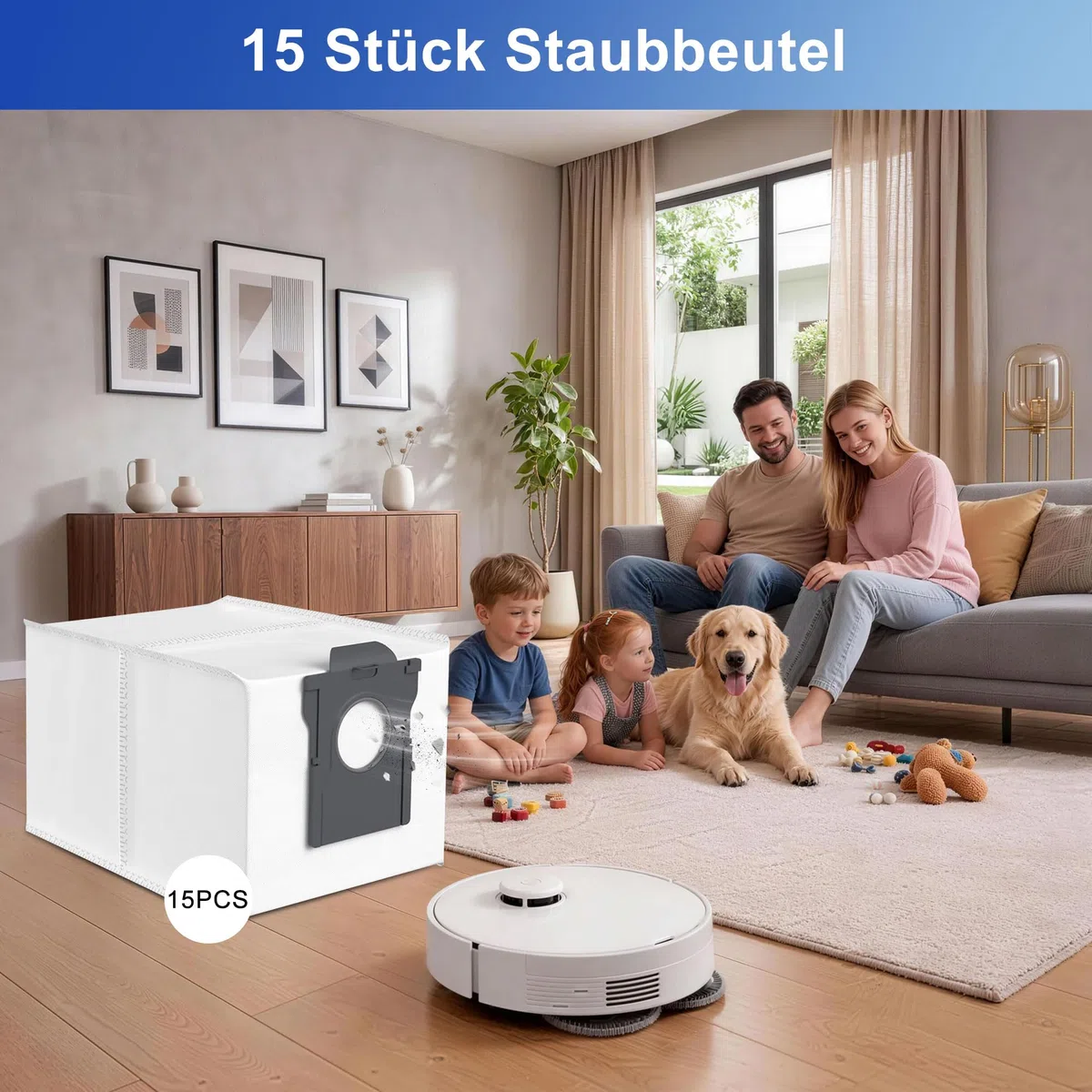 15 Stück Staubbeutel für Dreame L10s Ultra Gen 2/Gen 3, L40s Pro Ultra, X50/X40 Ultra Complete/X30 Ultra, L10s Pro Ultra Heat, Mova E30 Ultra/V50 Ultra Complete Staubsaugerbeutel Ersatzteile