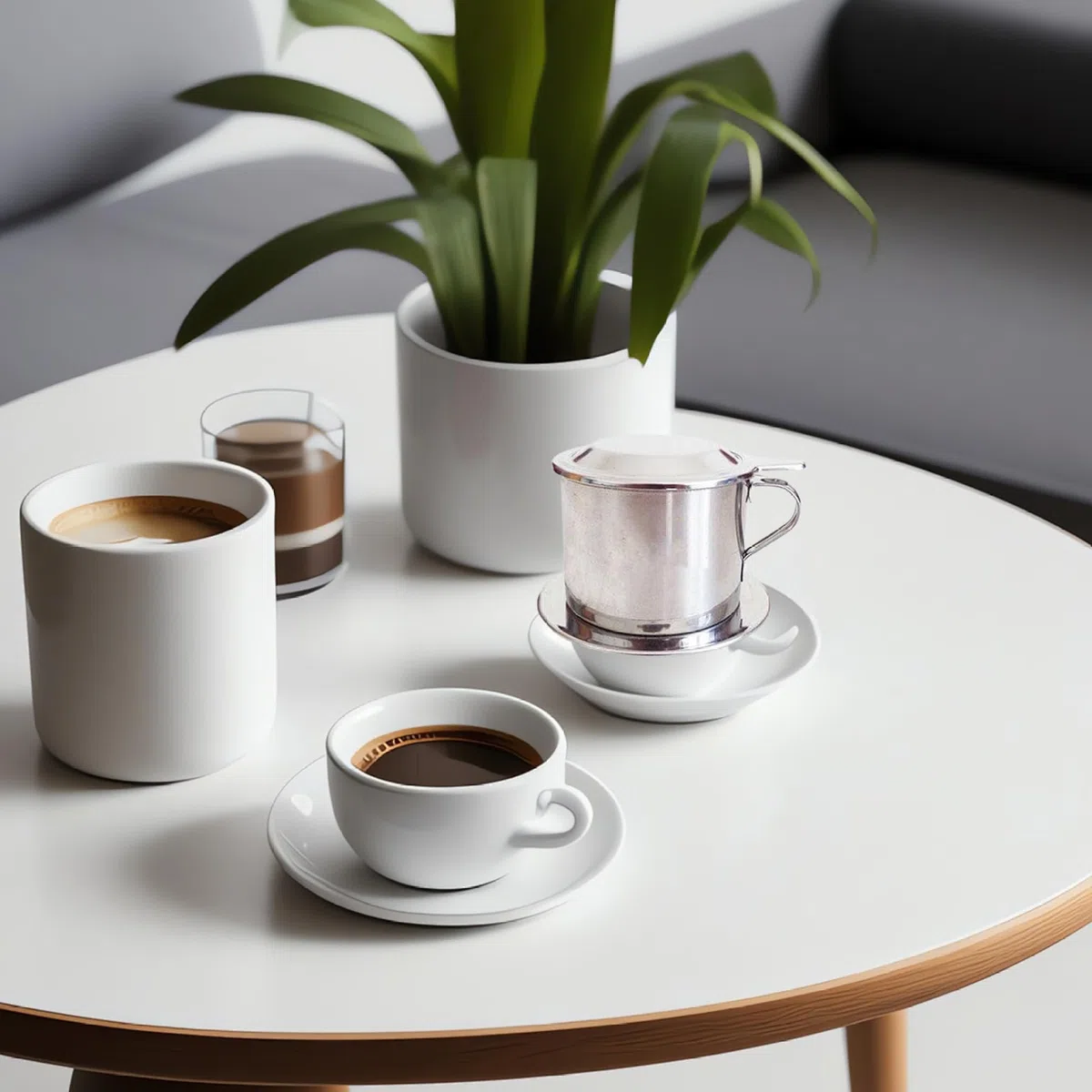 Vietnamesischer Kaffee -Tropfer, 2 Sets Edelstahl -Kaffee -Tropf -Set mit Deckel, Tablett und Filter, langsamer Tropfkaffeemaschine, Vietnamesische Kaffeemaschine für Home Office