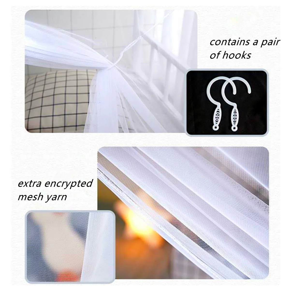 8 Ecke Bett Baldachin Vorhänge für Mädchen Jungen Bett Dekor, Bett Baldachin für Schlafsaal, Hochbett, 1-1.8M Bett oder Outdoor-Camping, Passend für 1.8M Bett/Einzeltür White