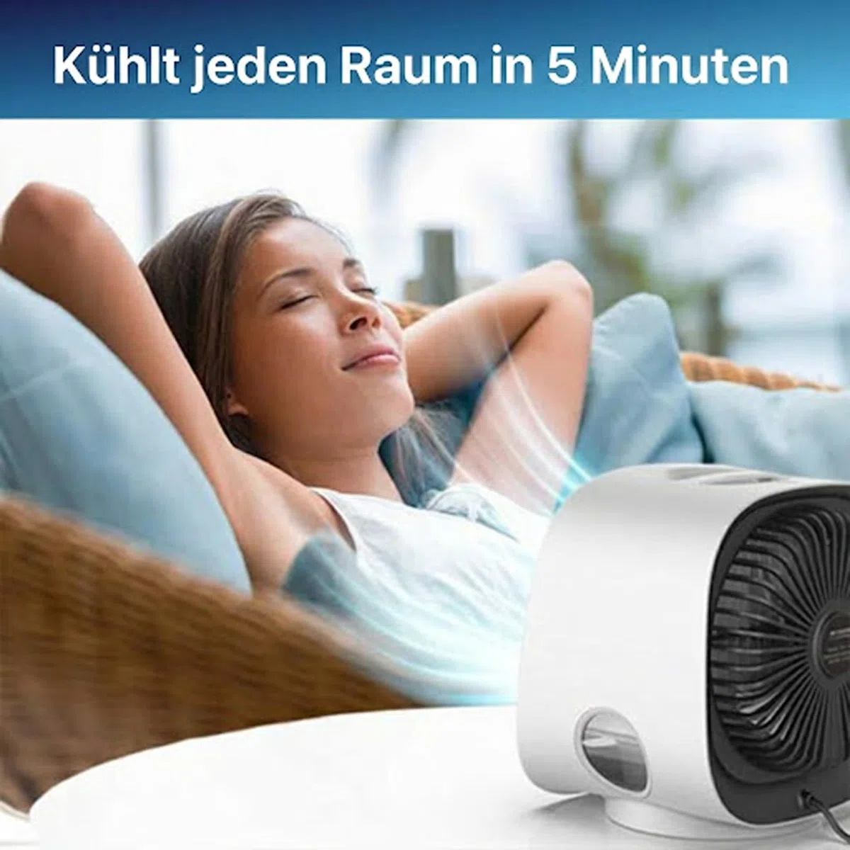 Airabreeze Luftkühler, Airzuma Portable, Airabreeze Air Cooler Kleine Wassergekühlte, Tragbarer Ventilator, Schwenkbar, Ideal Für Zu Hause Und Auf Reisen