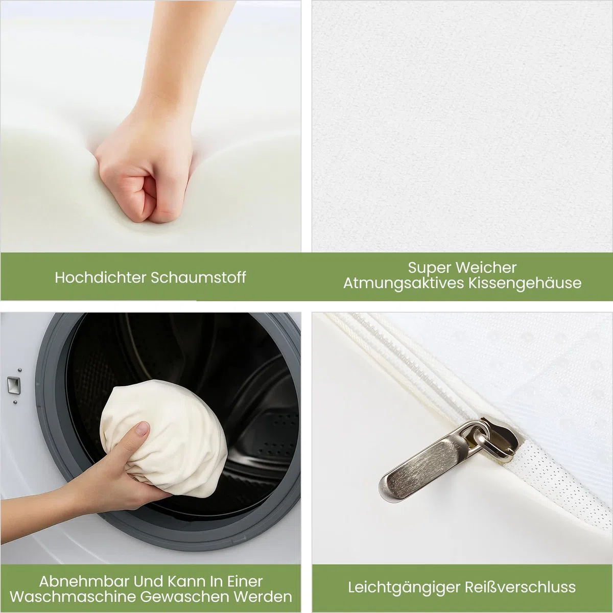 Premium Keilkissen für Bett & Sofa – 2-Zonen-Komfortsystem | Reflux- & Schlafhöherlagerungskissen | Ergonomischer Matratzenkeil | Lesekissen, Rückenstützkissen & Beinkissen (White 80cm)