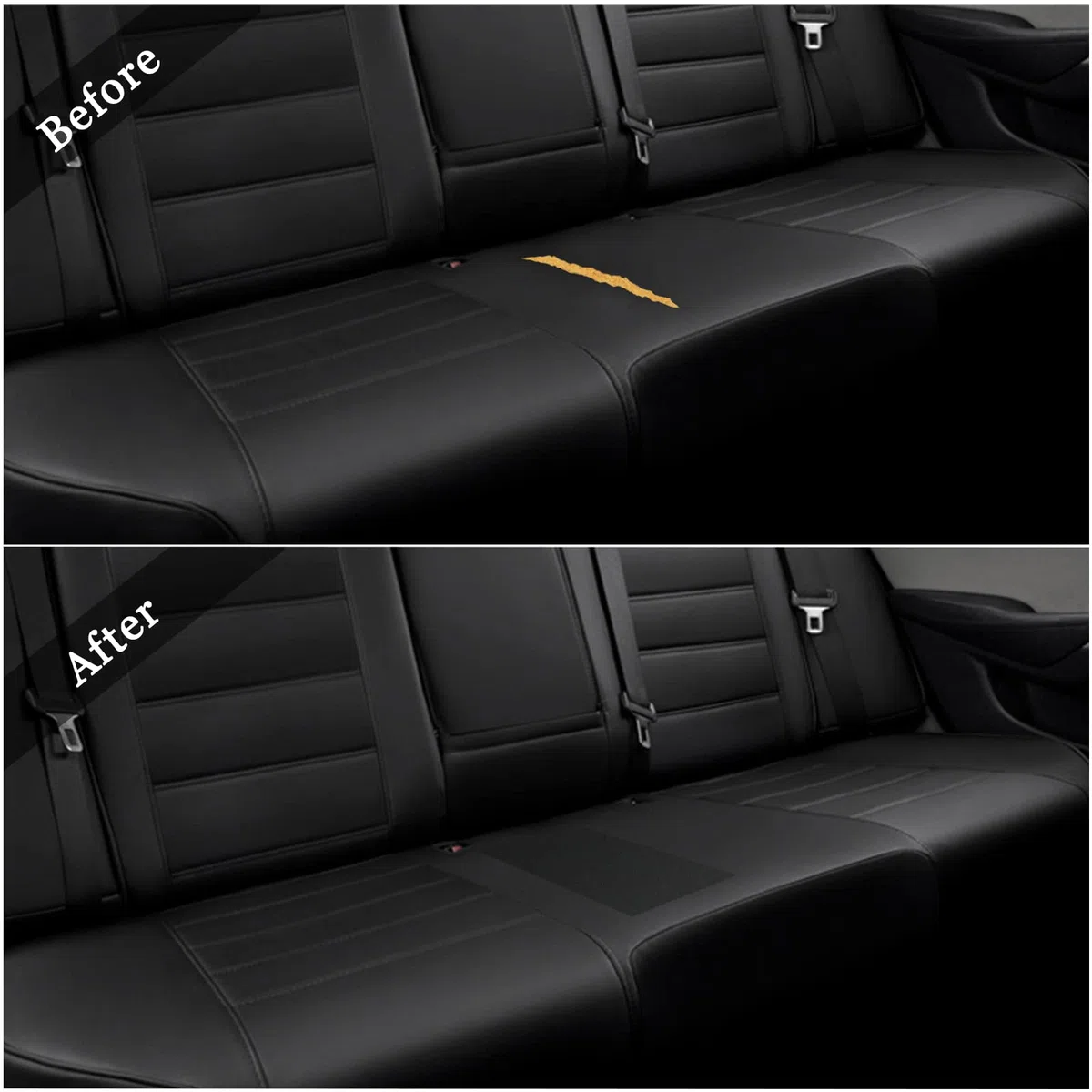 Kunstleder Selbstklebend Meterware Schwarz Reparaturset 44x300cm - Selbstklebendes Leder Reparatur Set Autositz - Lederflicken Selbstklebend für Sofa - Leather Adhesive Covers Reparaturset