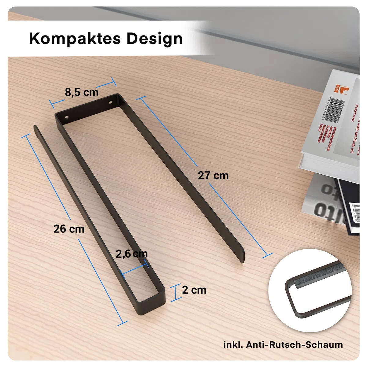 Küchenrollenhalter ohne Bohren | Hochwertiger Küchenrollen Halter | Küchen Organizer | Ideal als ZEWA Rollenhalter | Küchenpapierhalter | Kein Kleben | Küchenrollenhalter schwarz