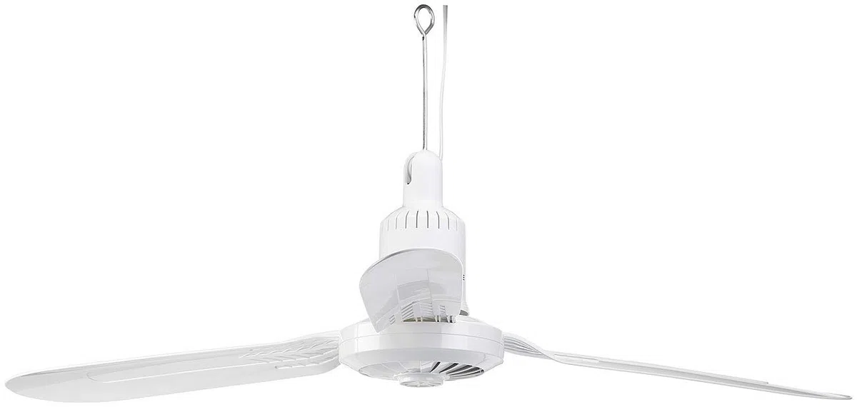 Sichler Haushaltsgeräte Deckenventilator: Mobiler XXL-Decken-Ventilator, 3 Flügel, Timer, Haken, 105 cm, 25 W (Deckenventilator 3 Flügel, mit Stecker, groß)