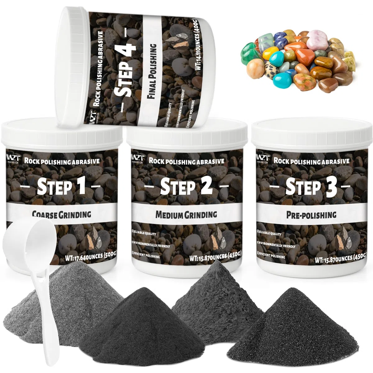 Professionelle Stein-Kornung, 2 kg fur Hochglanz-Polieren, entfernt Unebenheiten und alattet Oberflachen, funktioniert mit jedem Becher, ideal fur wissenschaftliche Kits und Heimwerker