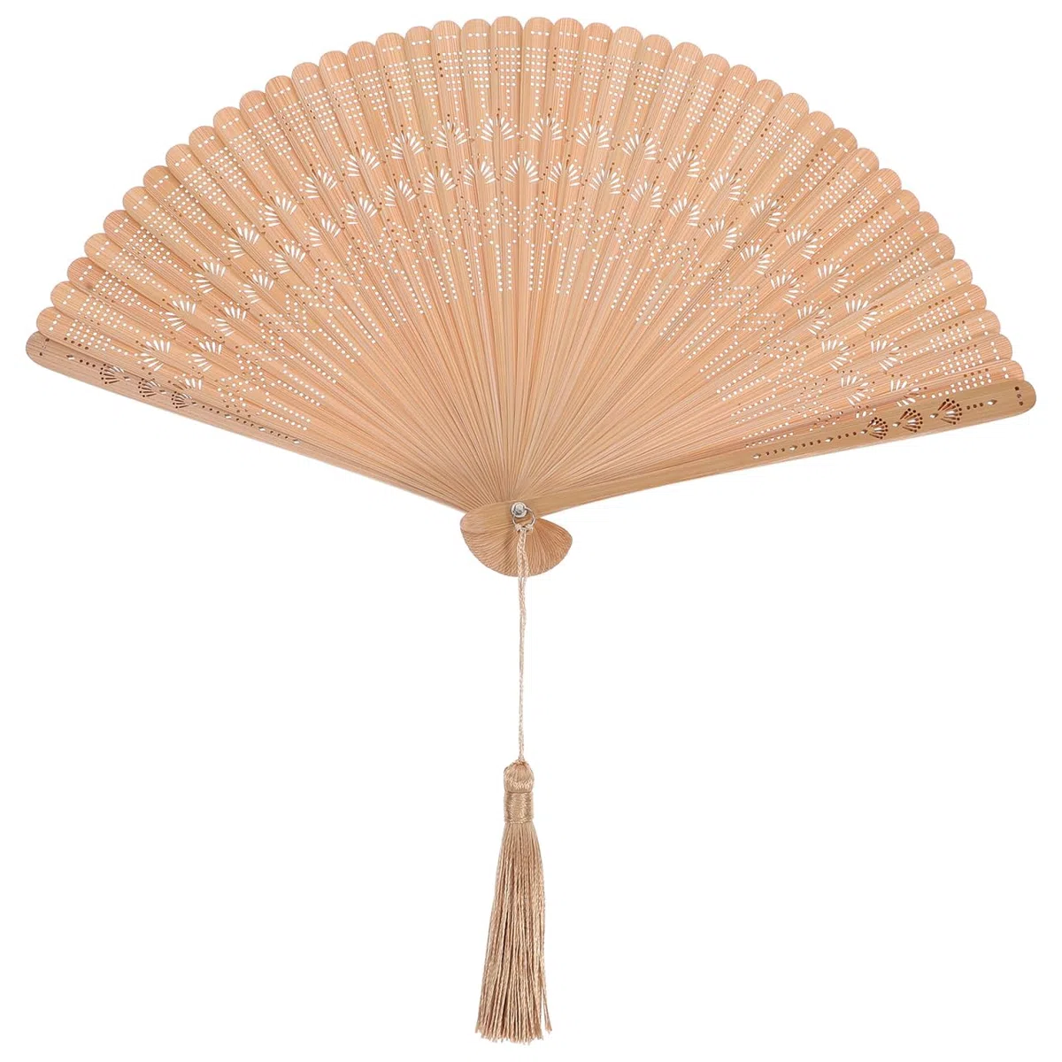VOSAREA Bambus Handfächer: Vintage Fächer Holz klein Handfächer echt Bambus - japanischer chinesischer Hand Fan für Hochzeit Braut Party Tanz