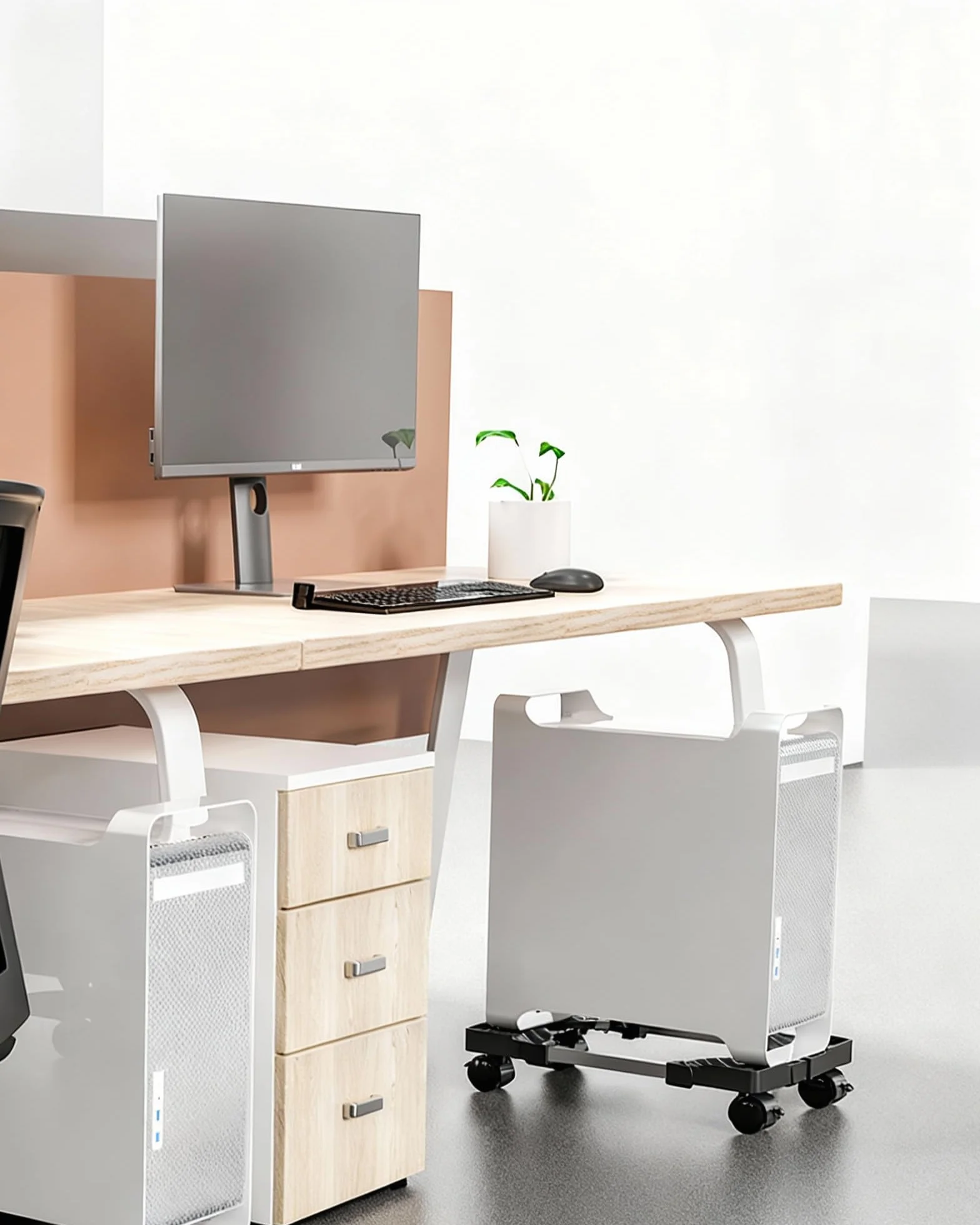Mobiler Aluminium CPU Ständer für PC: PC Tower Ständer - Computer Rollwagen, Computerständer mit Rollen