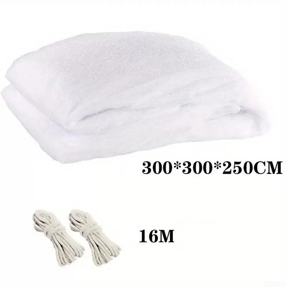 Quadratisches Bettnetz, 4 Ecken, Polyester-Netz für Insektenschutz, leicht, groß, Baldachin, für Outdoor, Camping, Reisen, passend für Doppelbett, Queen-Size-Bett, Weiß