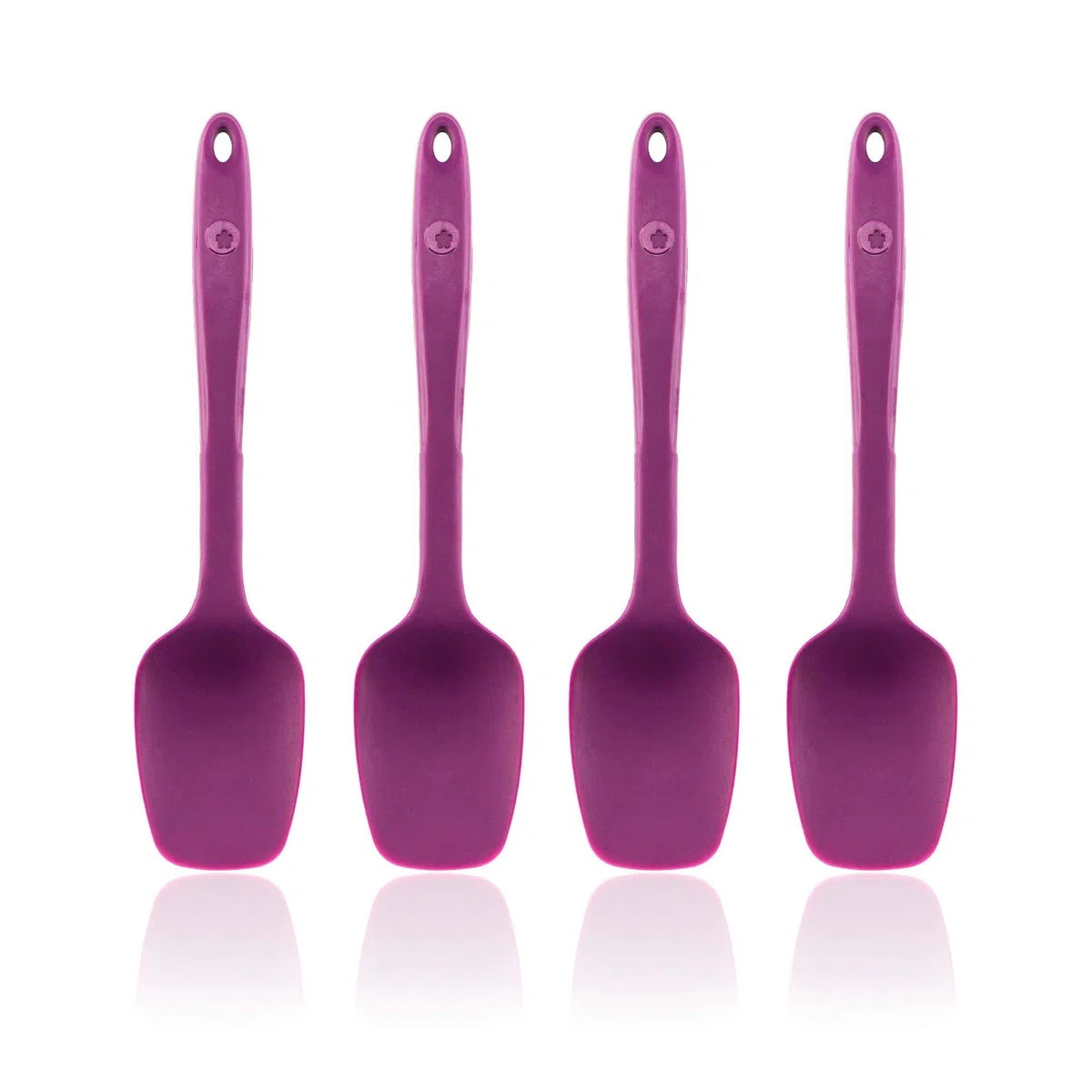 Kochblume Flexlöffel S 4er Set | Premium-Silikon & BPA frei| Hitzebeständig | Spülmaschinenfest | Farbe: lila