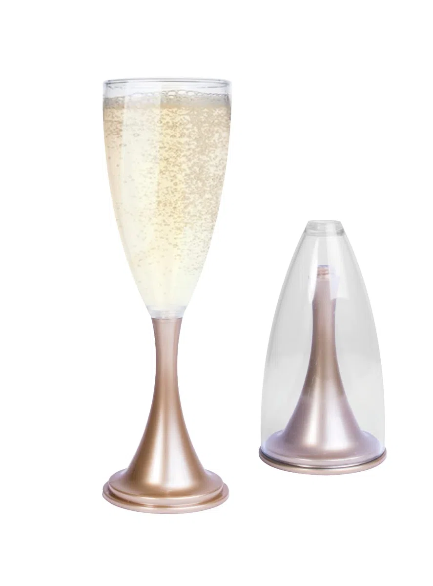 Winkee- Sektgläser to go 2er Set | Kompaktes Sektglas für jeden Anlass | Camping Secco-Gläser | Sektbecher | Campinggläser & Festivalzubehör | Geschenk für Sektliebhaber | Hochwertig