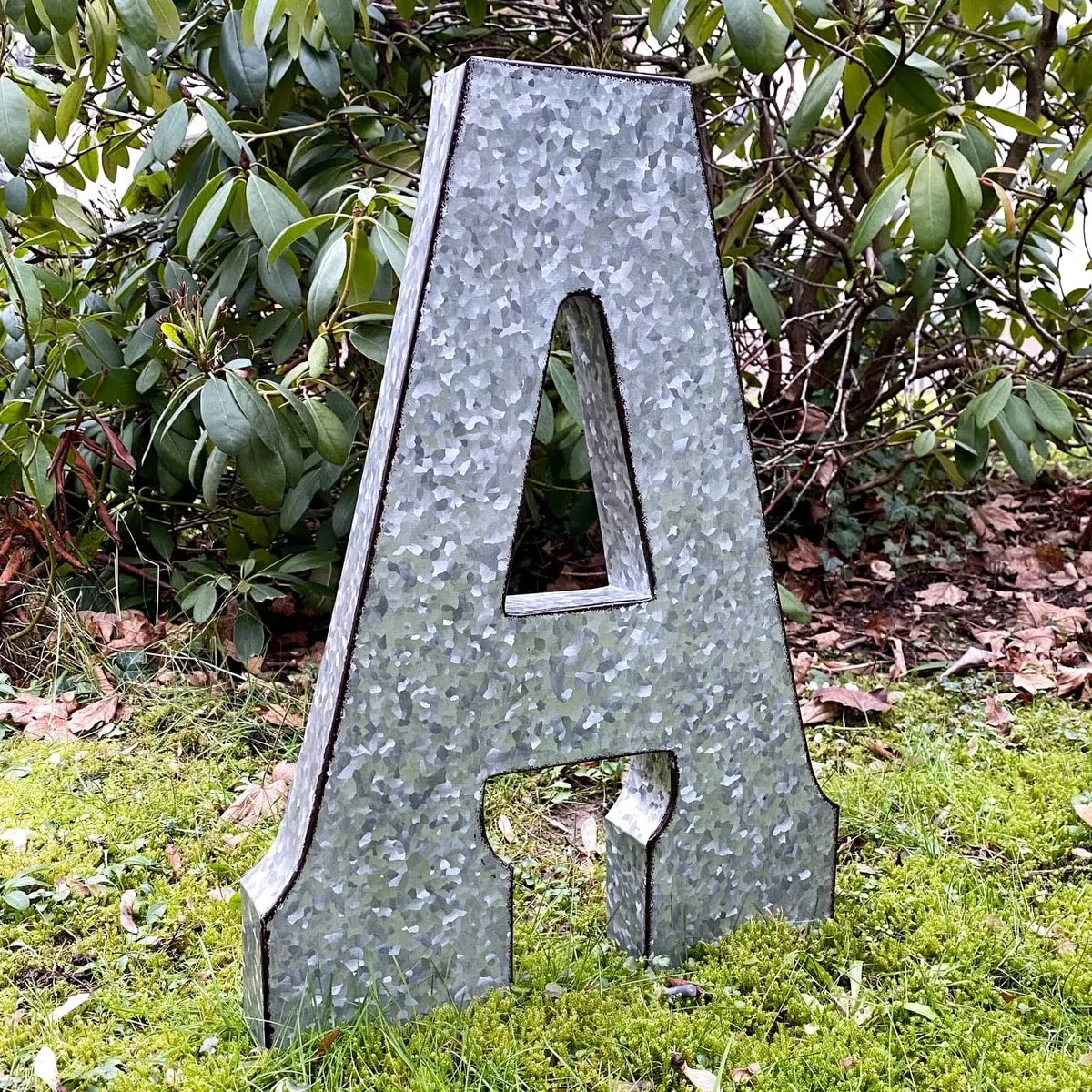 XXL 52cm Buchstabe Ziffer Zahl Zink Metall Dekoration Garten 3D Größe R