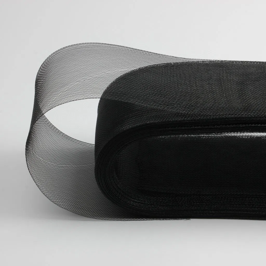 Fenteer Rosshaar Bordüre Trim Roßhaar Zopf Band für Brautkleider, Röcke, Haarteile,Schwarz, 10cm
