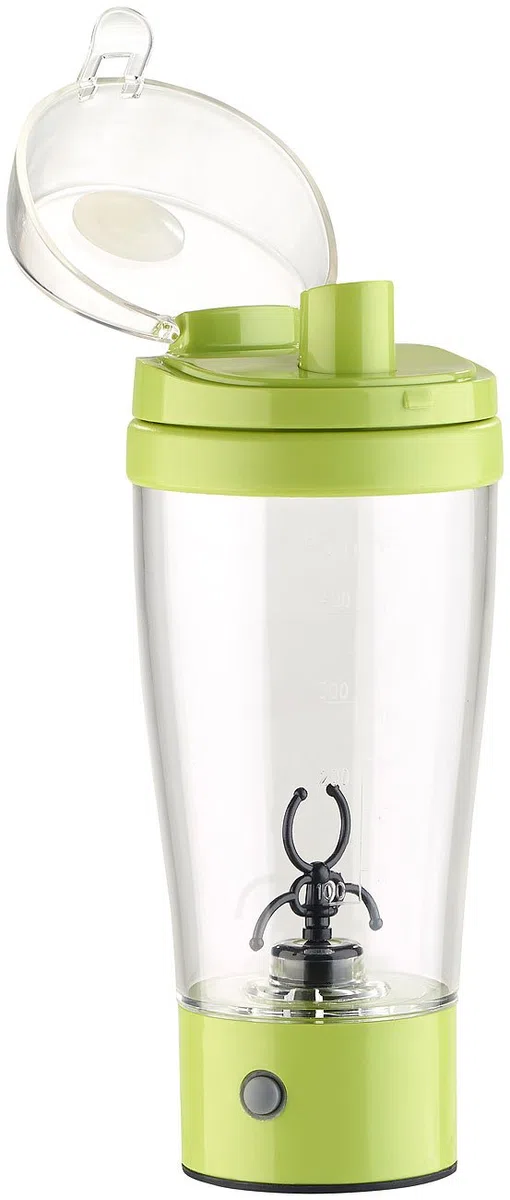 Rosenstein & Söhne Shaker: Selbstrührender Trinkbecher mit elektrischem Quirl, 450 ml, BPA-frei (Selbstrührender Shaker, Becher, Milchaufschäumer)