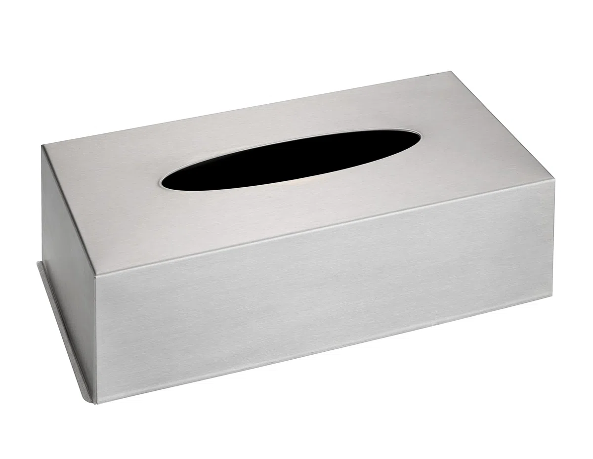WENKO Edelstahlbox für Kosmetiktücher Boxmantel Tuchhülle Bad-Accessoire, Silber