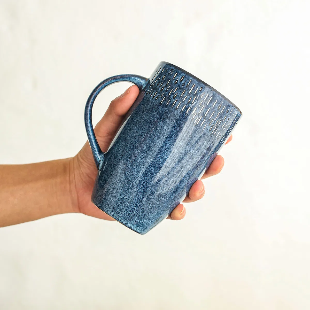 600 Ml Kaffeetasse aus Keramik, große Milchkaffeetasse, Teetasse, glatte Glasur für Kakao, Latte, Müsli, spülmaschinenfest, mikrowellengeeignet (Blau)