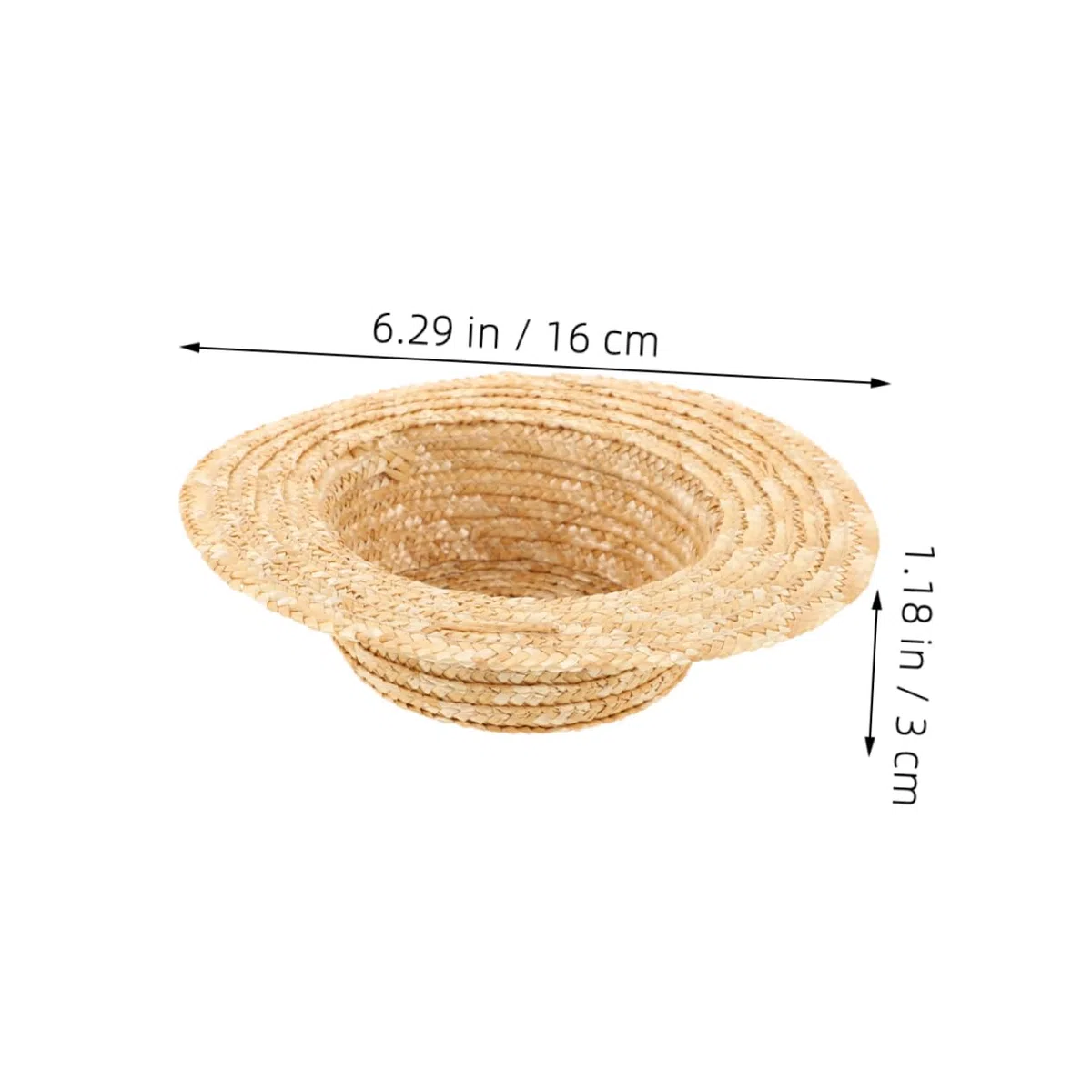2 Stück Handgefertigte Kleiner Strohhüte für Puppen Runde Kleine Selbstgemacht Puppenhüte aus Sicherem Material mit Einfachem Bemalen und Kompaktem Design für Bastelspaß
