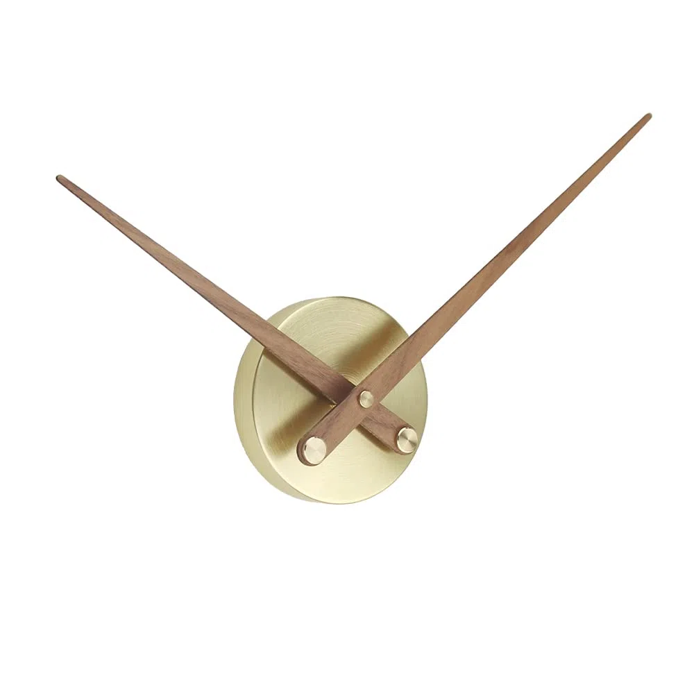Timelike 3D-Uhrzeiger, Große Wanduhrzeiger, nadelförmig, Für Wanduhren zum selber Bauen, Dekoration, Quarz-Uhr-Mechanismus (Golden+wood-10CM)