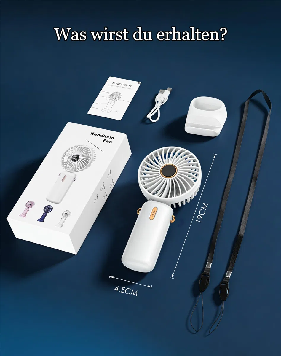 Handventilator-Mini-Ventilator-Akku-Aufladbar-Klein-Hand-Held-USB-Fan Portable Ventilatoren Kleiner Taschenventilator Leise Tragbarer Unterwegs Handy Tischventilator Taschen Electric Kinder Camping