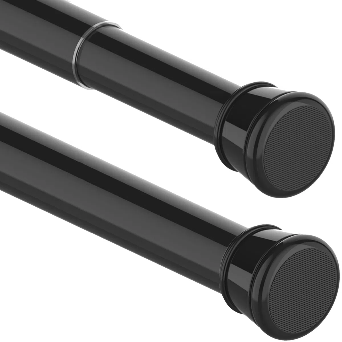 1Stück Vorhangstange Ohne Bohren Spannstange Teleskopstange Vorhang für Badezimmer, Fenster, Kleiderschrank 83-160CM Schwarz(Durchmesser 25mm)