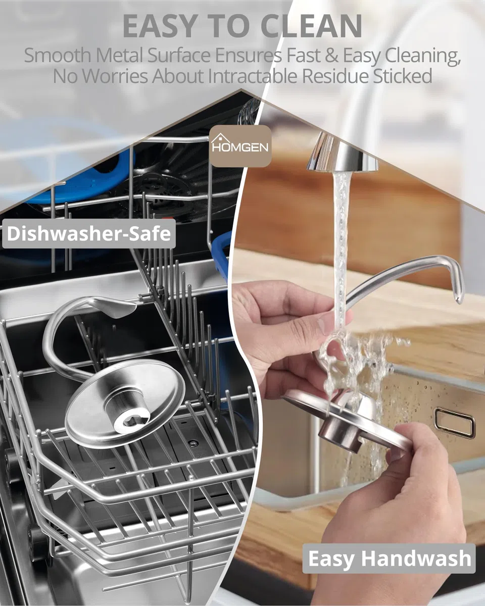 HOMGEN Knethaken für Kitchenaid 4.5/5QT Edelstahl Knethaken spülmaschinenfest für Kitchen Aid Standmixer KSM150 K45 K45SS KSM75 KSM175 Ersatz