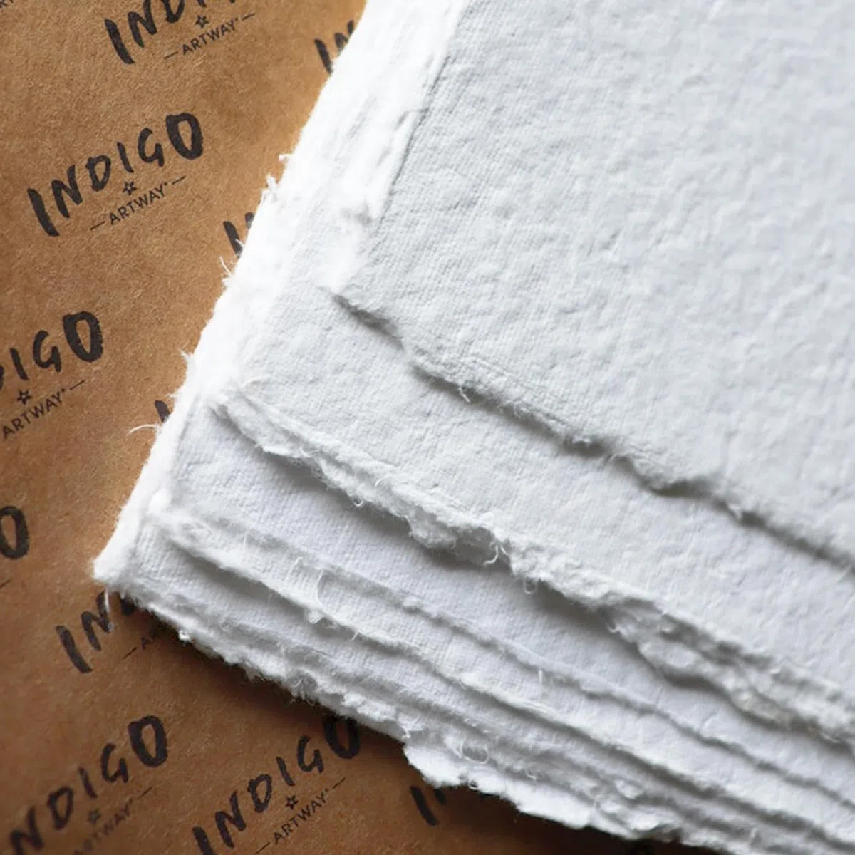 Artway Indigo – A3 Baumwollstoff-Papier – 100% Baumwolle/handgefertigt – 350 g/m² mittlere Textur – A3 (15 Blatt), natürliches weiß