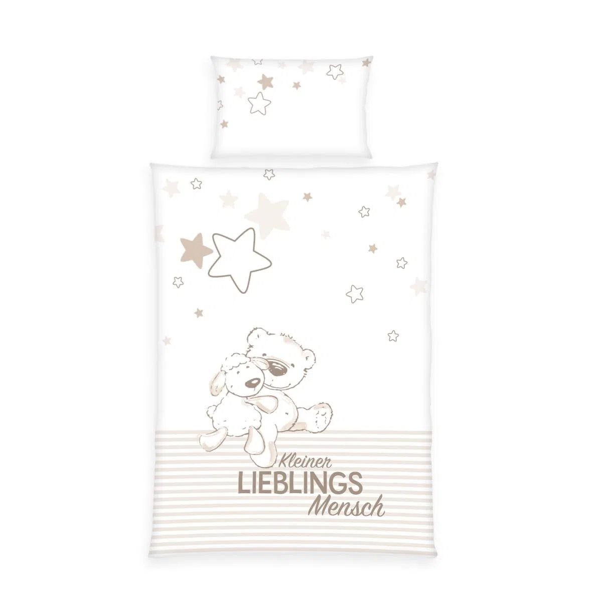 Herding Baby Best Kleinkinder-Bettwäsche-Set, Jana Lieblingsmensch Wendemotiv, Bettbezug 100 x 135 cm, Kopfkissenbezug 40 x 60 cm, Baumwolle/Renforcé