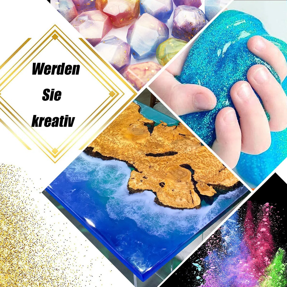 Epoxidharz Farbe Mica Pulver Set, 24 Farben x 5 g Hochkonzentrierte Farbpigmente für Gießpulver, Epoxidharz, Pigmentpulver Gießpulver, Perlglanz Pigmente für Schmuck, Seifen, Kerzen, Badebomben