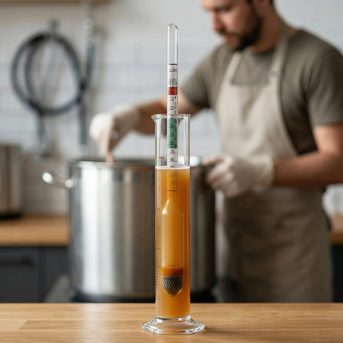 Lantelme Bier Aräometer Bierspindel aus Glas 17cm | Messpindel zur Bestimmung von Stammwürze Zuckergehalt zum Gärverlauf | für Bierherstellung Hobbybrauer | Deutsche Herstellung