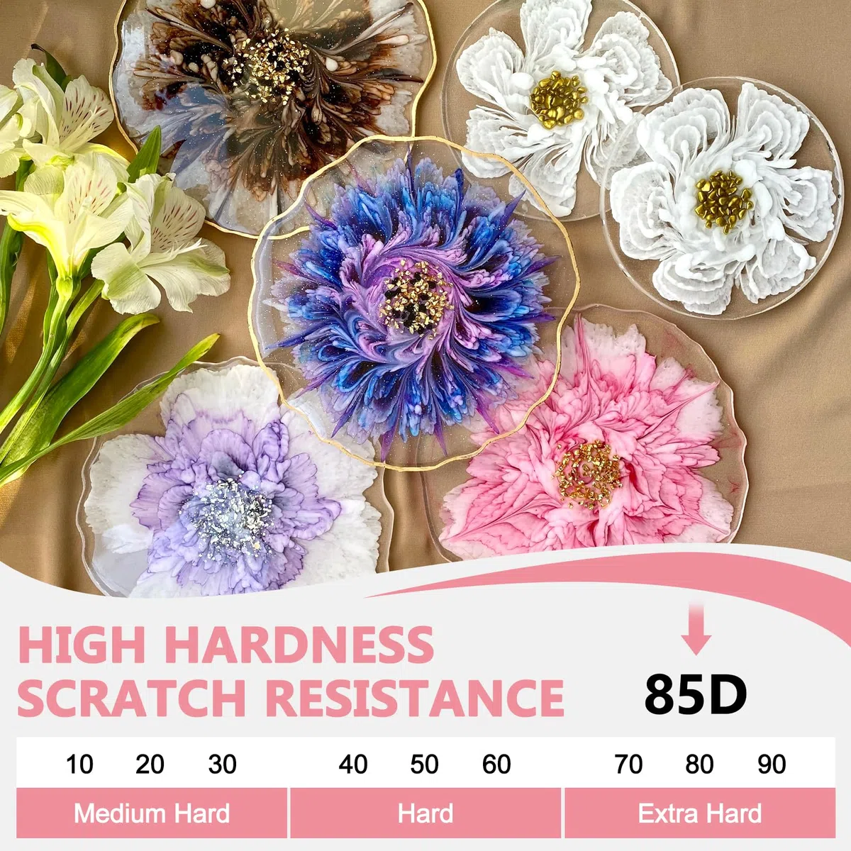 500 g UV Harz Klar Kit, Upgrade UV Resin Hart, kristallklares Transparentes, Schnelle Aushärtung, UV Epoxidharz für DIY Kunst, Schmuck,Handwerk, Basteldekoration, UV Resin Set mit UV Lampe