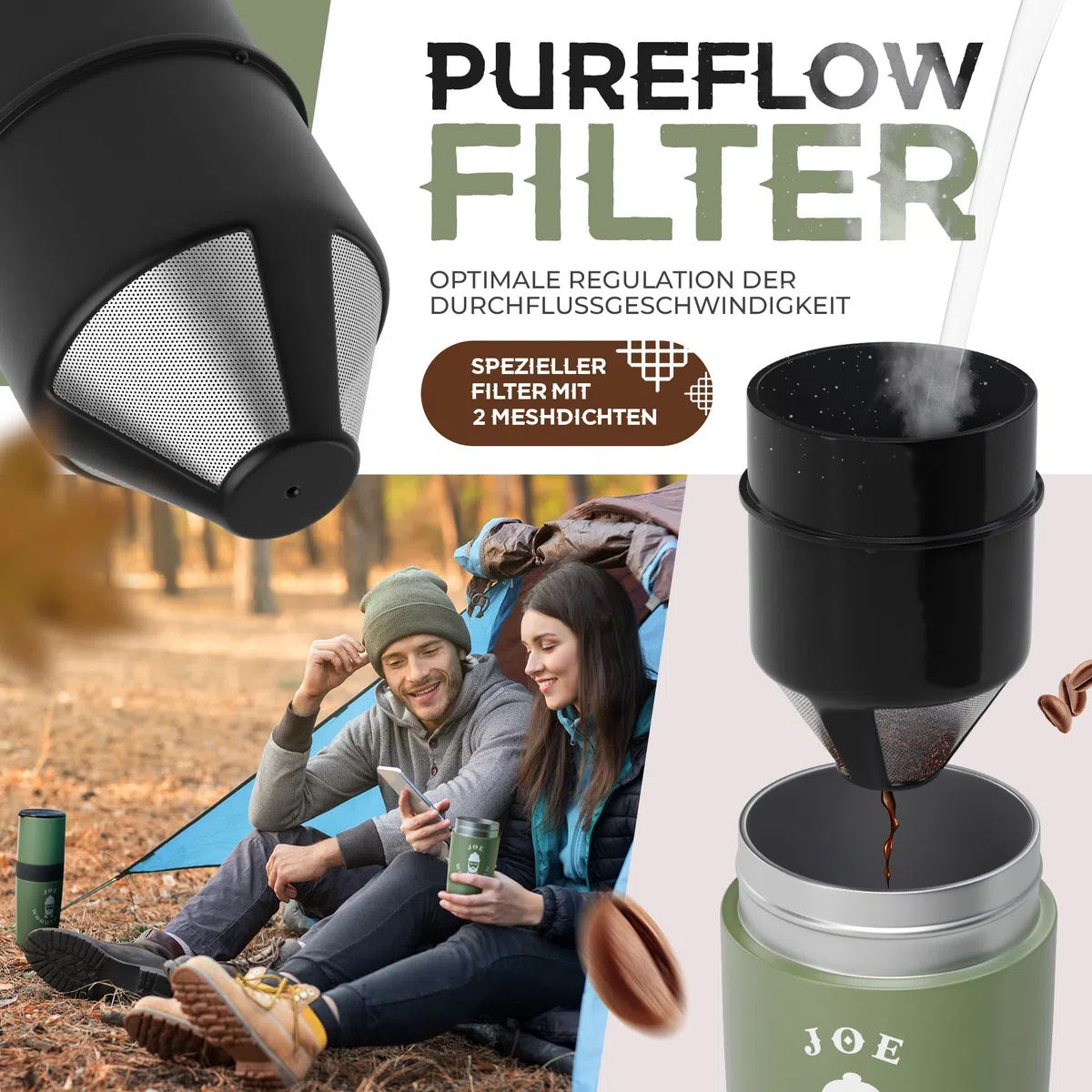 Reisekaffeemaschine - All-in-One Becher und Kaffeemaschine für Wandern, Trekking, Camping und Festivals - Jetzt entdecken!