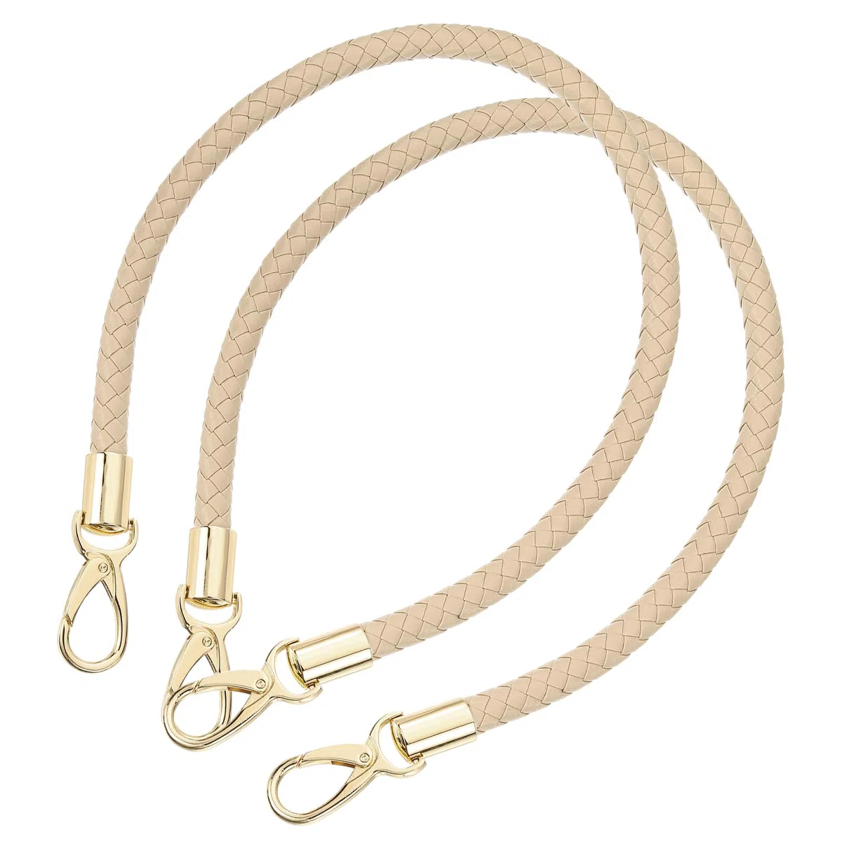 QUARKZMAN Taschenhenkel Lederriemen für Taschen, 2 Stück 60cm PU Taschengurt mit Metallschnallen Taschengriffe für Geldbörse Häkeltaschen Handtaschen (Beige Pink Gurt + Goldverschluss)