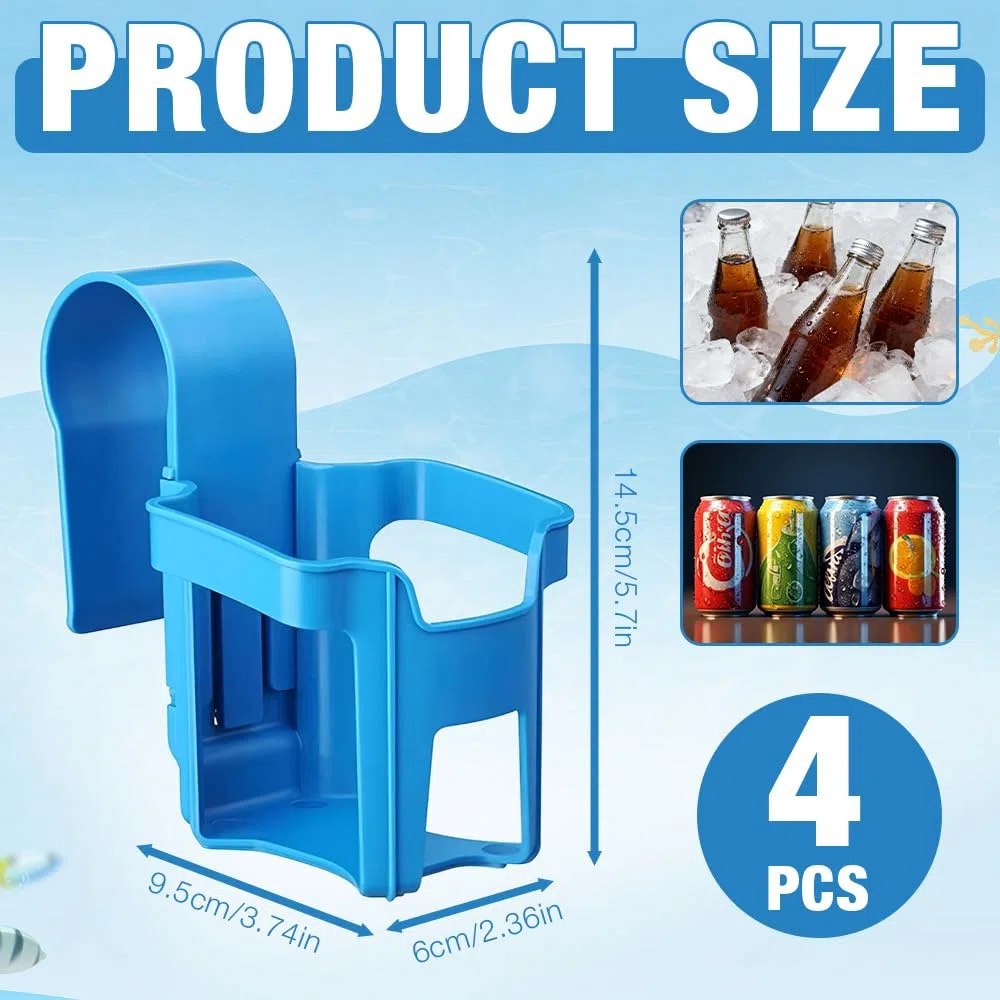 4Pcs Pool Getränkehalter, Poolside Getränkehalte, Whirlpool Getränkehalter, Bierkastenkühler Pool für Schwimmbäder,Pool Becherhalter,Wasserbecher Hängehalter Poolzubehör für Aufstellpool Schwimmbecken