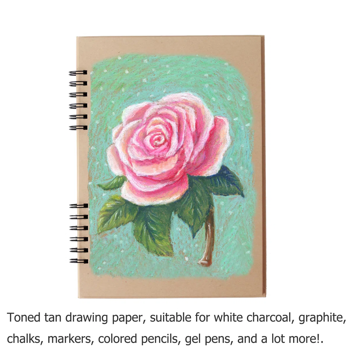 SuyuanArt Toned Tan Paper Skizzenbuch, Kraftpapier, Skizzenblock, Zoll, 50 Blatt, säurefreies Zeichenpapier zum Zeichnen, Skizzieren und Malen (getönter hellbrauner Skizzenblock (14 x 21,6 cm)