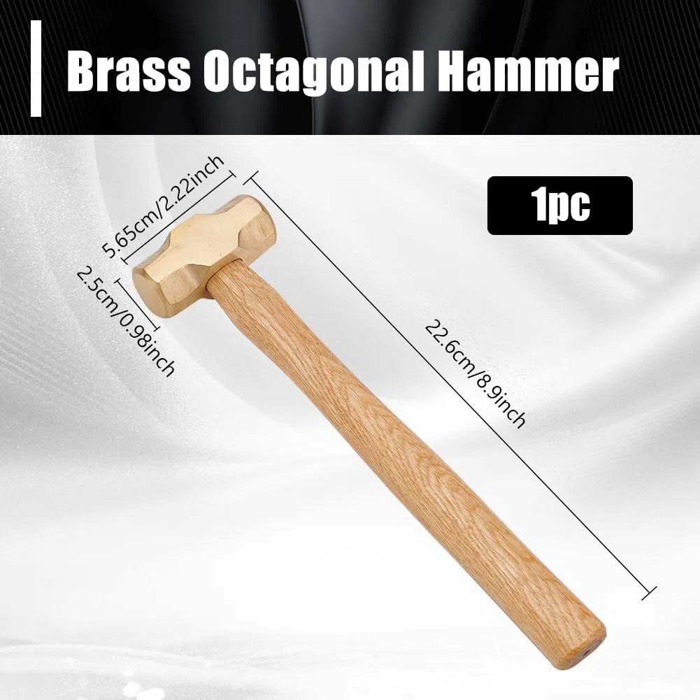 BENECREAT Vorschlaghammer Aus Messing, 23cm Langer Hammer Zur Schmuckherstellung, Hämmer Mit Buchenholzgriff Für Die Schmuckherstellung