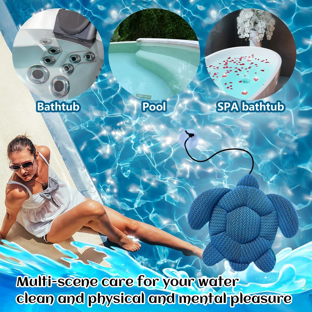 Quttisay Whirlpool-Schaum-Absorber für Spa, Whirlpool, Zubehör für Erwachsene, Whirlpool-Schwamm, ölabsorbierender Schwamm für Spa und Poolreiniger, Hot Tub Turtle Scum Absorber hält Wasser sauber, 1