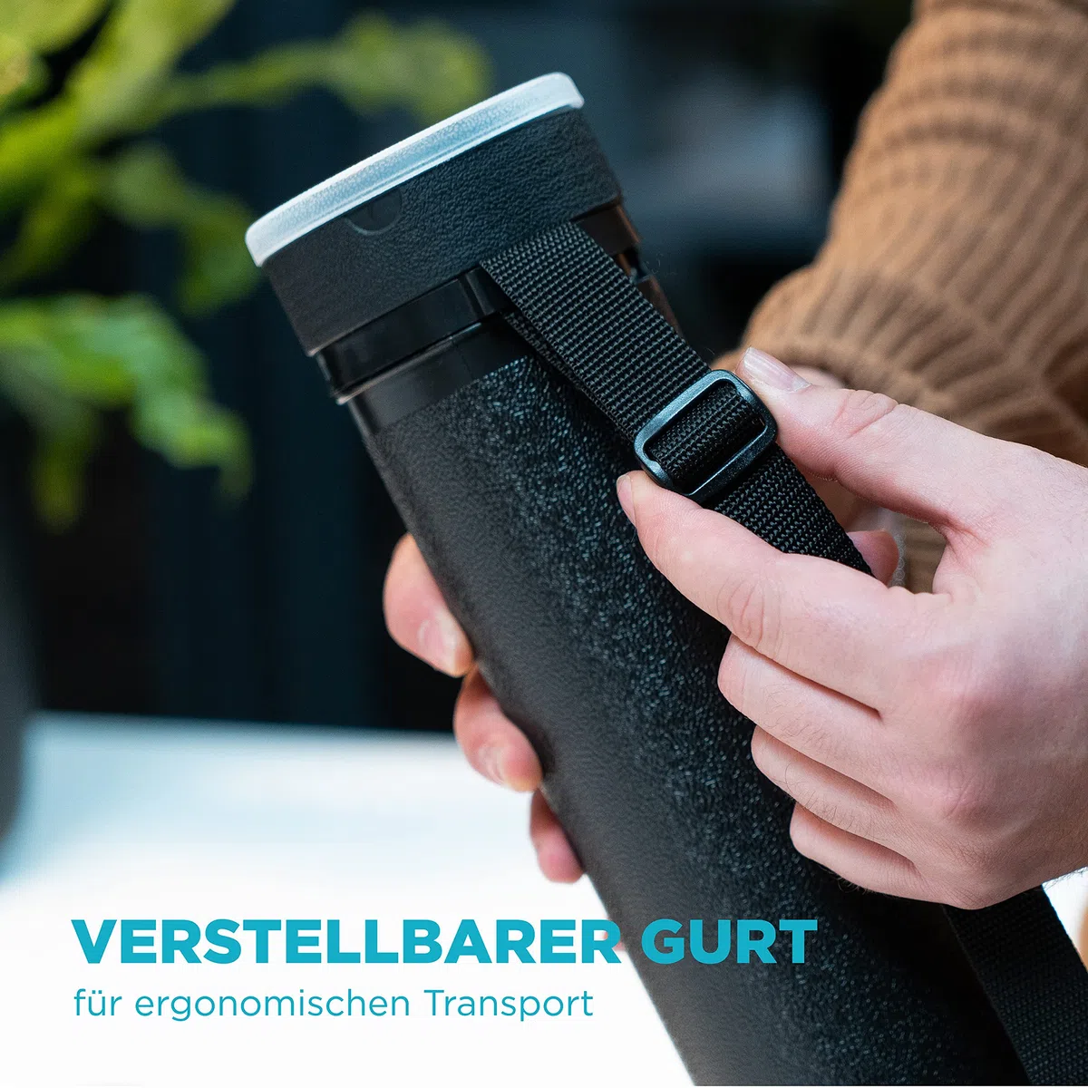 Transportrolle für Flipchart-Papier - Kompakte Posterrolle für Transport und Aufbewahrung, Für DIN A1 - A3 & Flipchart-Format | mit Tragegurt und Verstellbarer Länge | Schwarz
