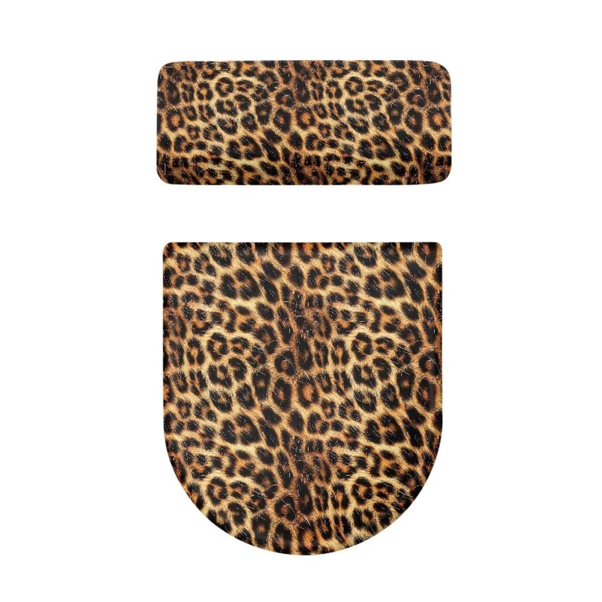 Biyejit Brauner Leoparden-WC-Deckel-Staubschutz-Set, waschbarer WC-Tankschutz mit elastischem Rand, staubdicht, WC-Sitzbezug, universelle Dekoration für Zuhause und Hotel