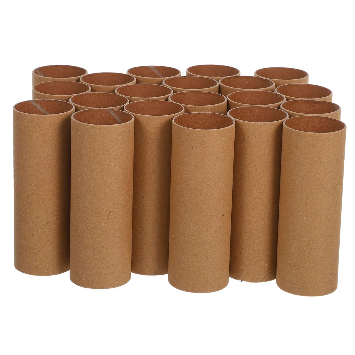 AKOOSY 20 Stück Runde Papierröhren aus Braunem Papier Nachhaltige Bastelrollen zum Bemalen für Indoor Bastelprojekte und Schulprojekte