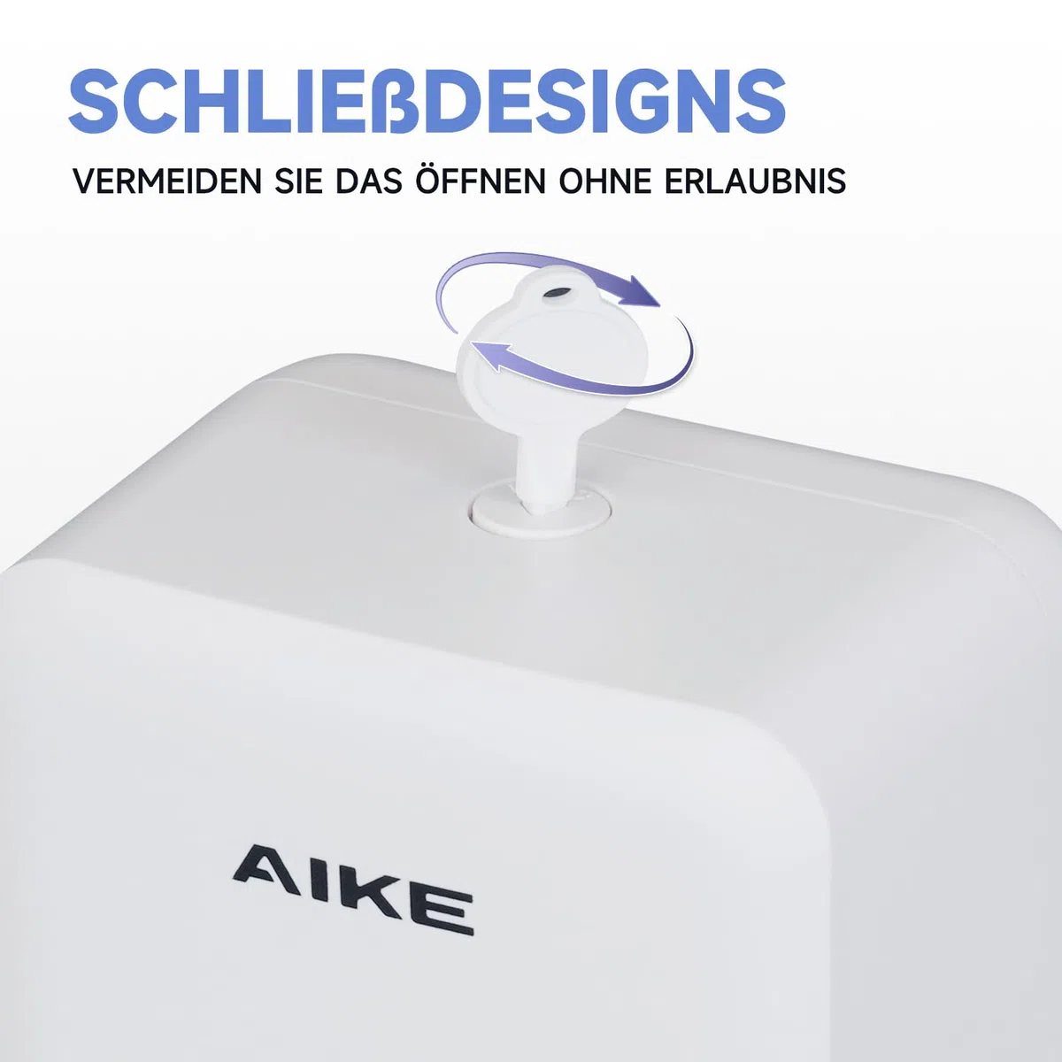 AIKE AK1006 800ML Seifenspender Wandbefestigung Ohne Bohren, Manueller Wandseifenspender aus Kunststoff, Flüssigseifenspender für den öffentlichen Gebrauch, Weiß