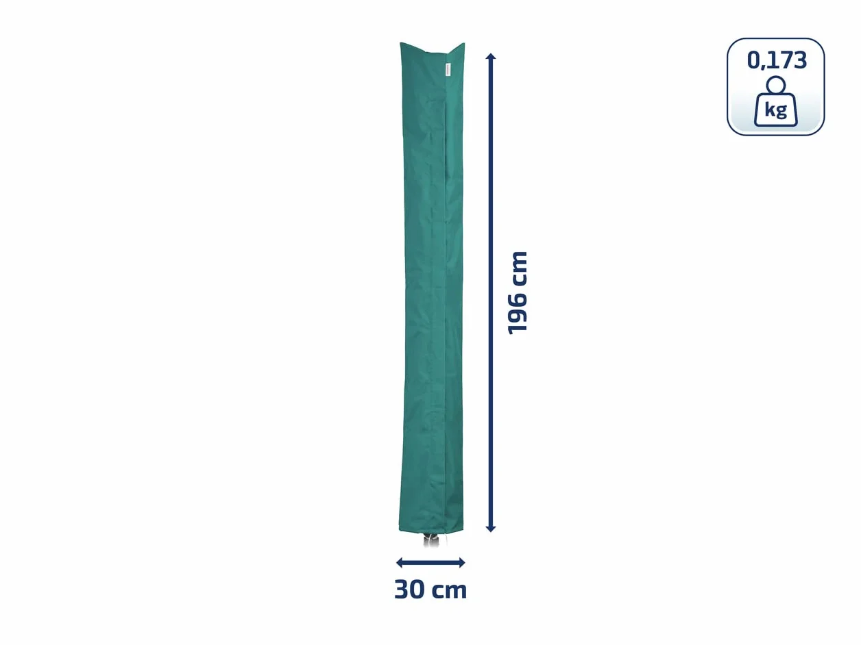 Leifheit Schutzhülle für Wäscheschirme mit Reißverschluss, wetterfest, Abdeckung aus hochwertigem Material, auch zum Schutz von Skiern und Sonnenschirmen geeignet, Schutzhuelle, Hülle 30 x 200cm, grün