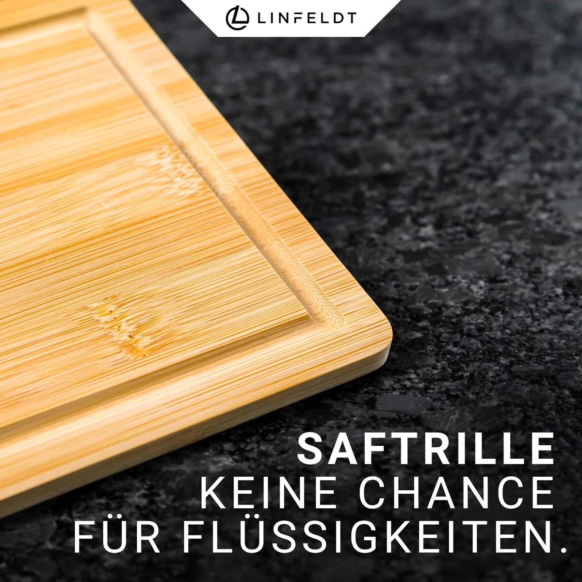 LINFELDT 6er Set Bambus Frühstücksbrettchen Holz 27x16x1cm - Inkl. Saftrille - 6 Holzbretter + eine glatte Seite - Kleine Holzbrettchen - 6 Essbretter aus Bambus