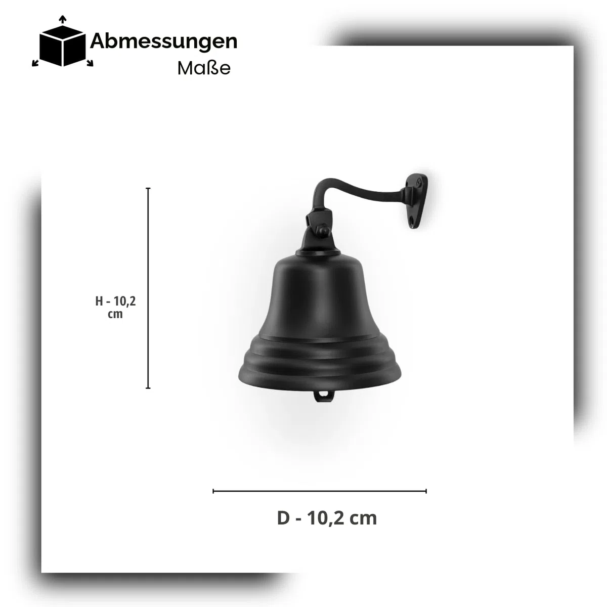 Assorted Collections Barzubehör für Zuhause, Kneipen-Handglocke – Wandmontierte Barglocke, nautische Dekorationen – Schwarze Glocke mit lautem Klang, ideal für Weihnachten, Empfänge, Kneipen 4"